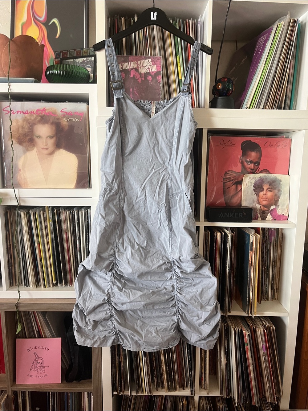 XCVI Wearables Gorpcore Ruched Stretch-Poplin Dress Blue size S